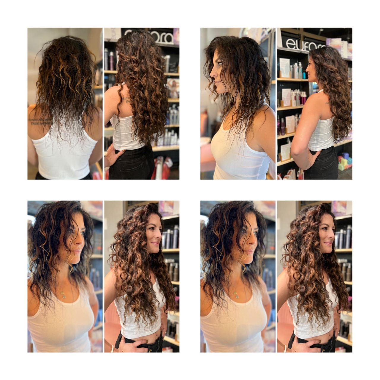 Hair extension transformation collage by Jennifer Devine